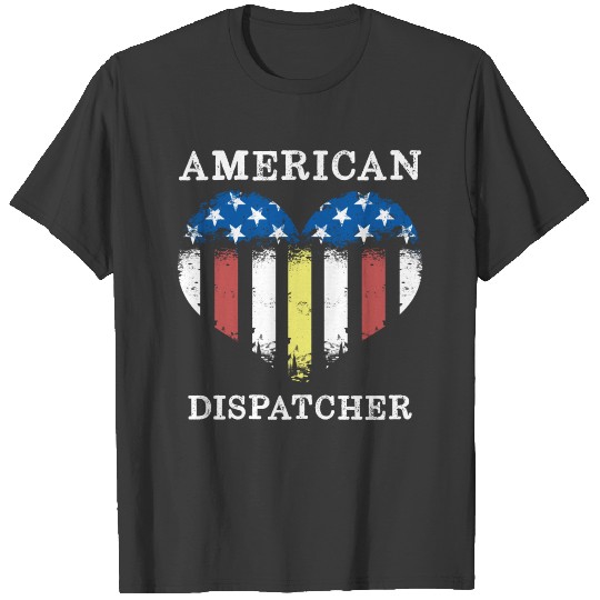 Dispatcher 911 Thin Gold Yellow Line T-shirt