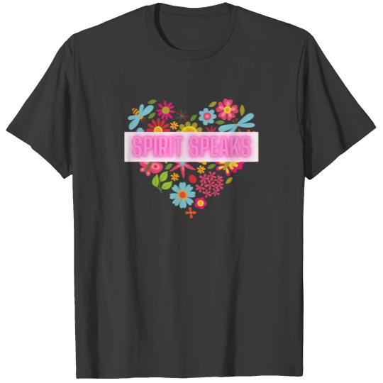 Spirit Speaks Floral Print Heart T-shirt