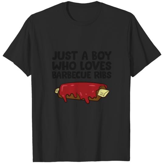 Discover Funny Pork Ribs Just a Boy Who Loves Pork Ribs T-shirt