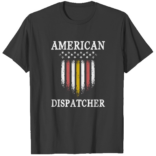 Dispatcher 911 Thin Gold Yellow Line T-shirt