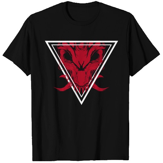 red skull with triangular fangs T-shirt