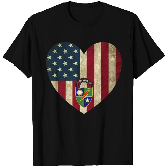 1st Battalion 75th Ranger Regiment American Heart T-shirt