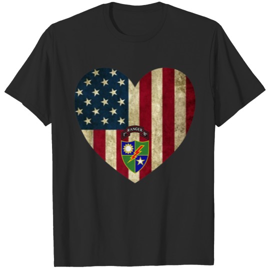 Discover 1st Battalion 75th Ranger Regiment American Heart T-shirt