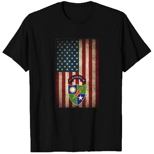 3rd Battalion 75th Ranger Regiment Us Flag T-shirt