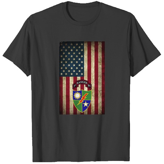 3rd Battalion 75th Ranger Regiment Us Flag T-shirt