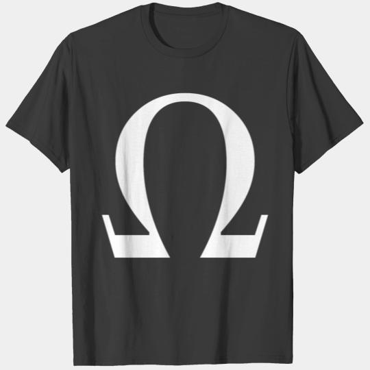 Alpha Omega Buchstabe griechischen Alphabet design T-shirt