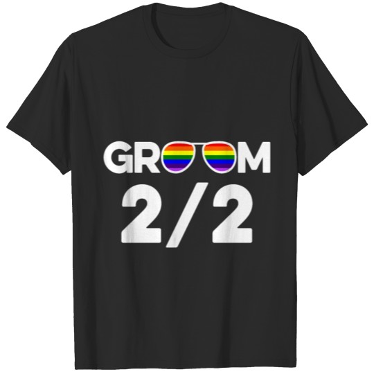 Discover LGBT Pride Gay Bachelor Party Groom 2 Engagement T-shirt