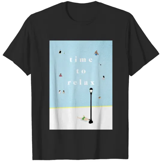Discover time to relax - summer pool - vector illustration T-shirt