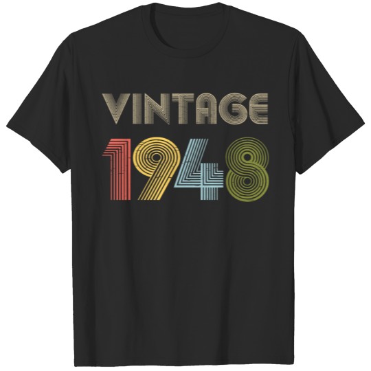 Discover 74th Birthday Vintage Shirt Born In 1948 Gift Tee T-shirt