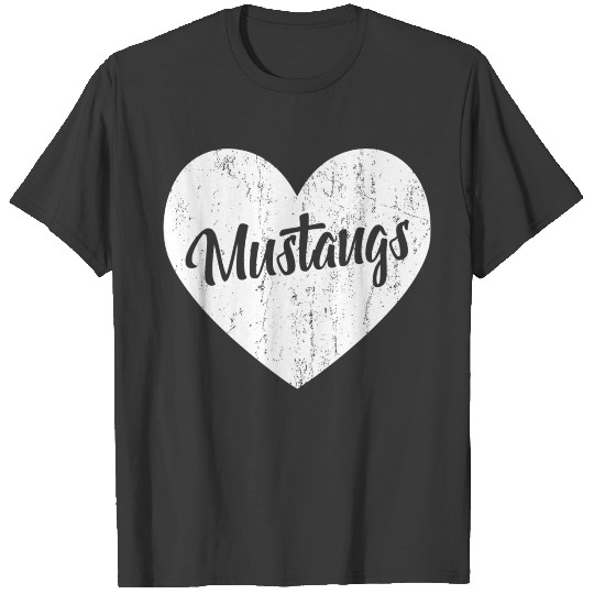 Mustangs School Sports Fan Team Spirit Mascot Hear T-shirt