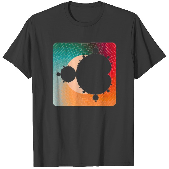 Womens Retro style Mandelbrot Set Fractal V Neck T-shirt
