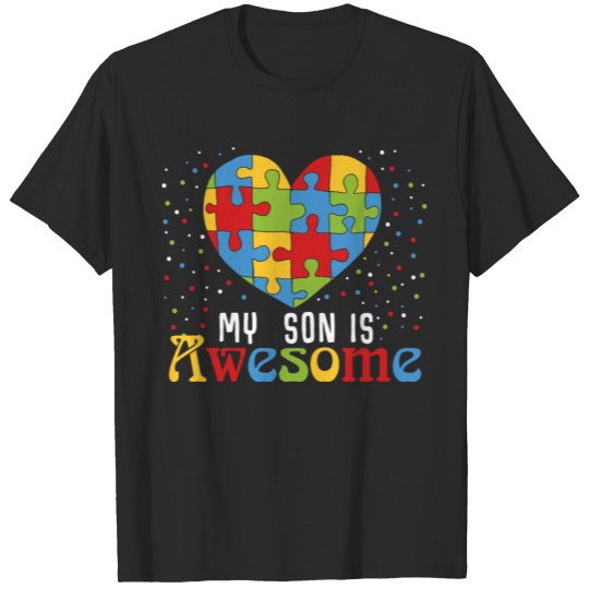 Discover Autism Awareness Boys Autistic Awesome Son T-shirt