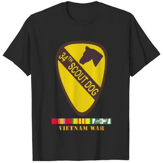 Discover Army 34th Scout Dog Platoon w VN SVC wo Txt T-shirt
