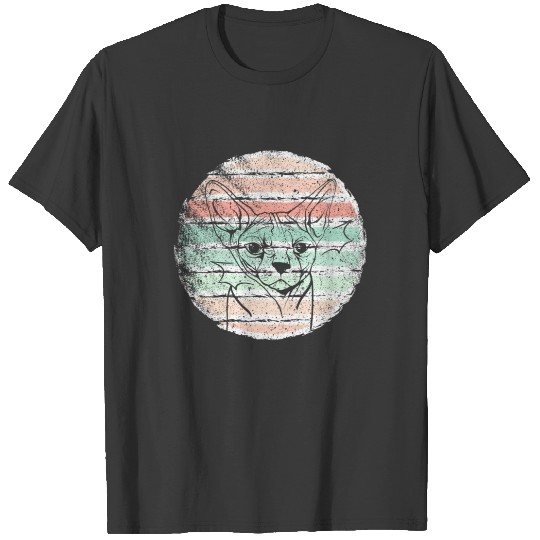 Retro Vintage Sphynx Cat Hairless Naked Cat Owner T-shirt