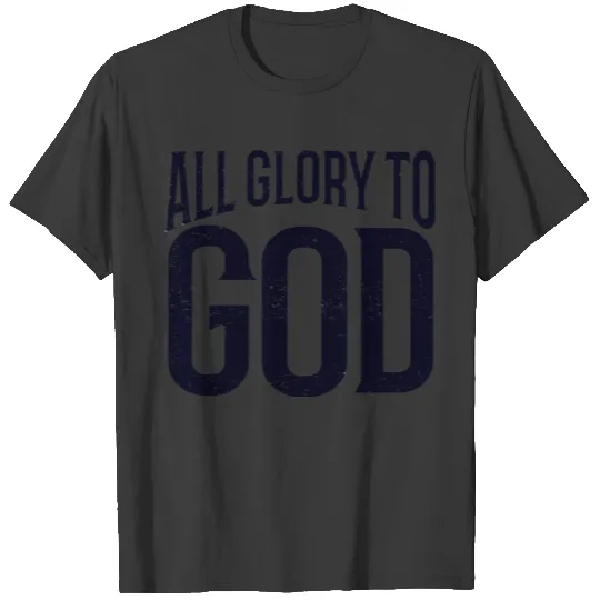 Vintage ALL GLORY TO GOD NAVY DISTRESSED T-shirt