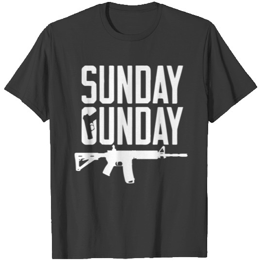 Sunday Gunday Gun Shooting Pistol Firearm Ar15 Rif T-shirt