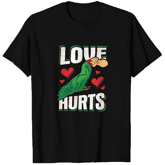 Green Macaw Parrot Love Hurts Bird owner T-shirt