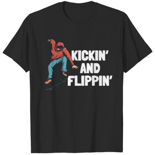 Discover Skateboard Tricks Stunt Flippin Kickin T-shirt