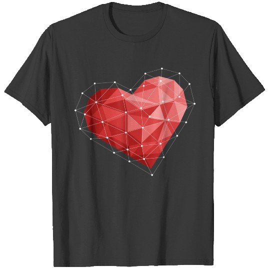 Cute Geometric Heart Geometry Art Valentines Day T-shirt