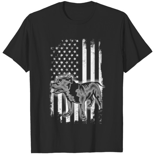 Pitbull American Flag Usa Patriotic Pit Bull Dog L T-shirt