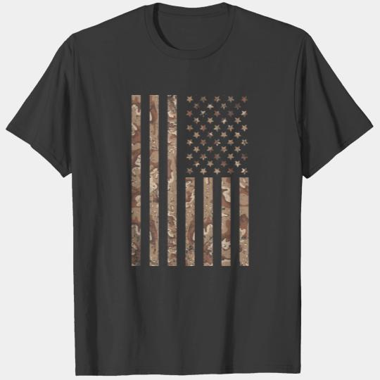 Desert Camo American Flag Military Tactical 2387 T-shirt
