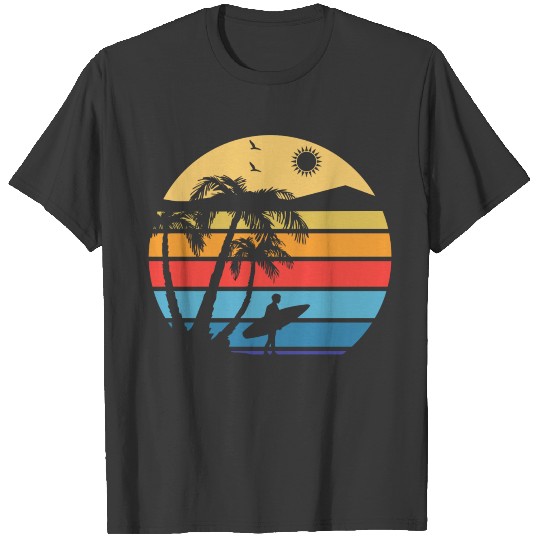 Sunset Beach Surfing Sunrise SurferGift Tee T-shirt