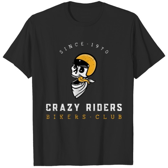 Discover Crazy Riders Bikers Club Motorcycle T-shirt