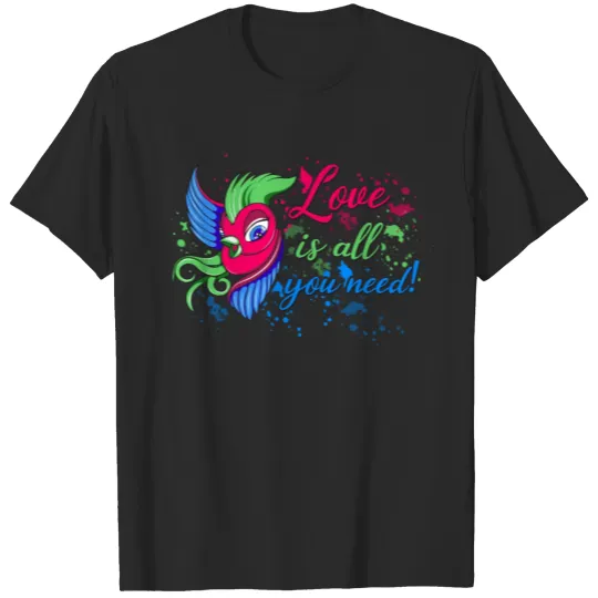 Discover Polysexual Bird, Love Is All You Need, Poly Pride T-shirt