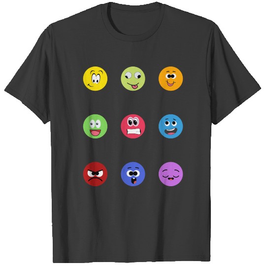 Funny Faces multi colored expressions pack sticker T-shirt