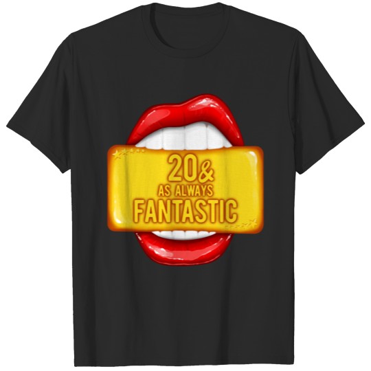 Discover 20th Birthday Women 20 Bday Red Lips Fantastic T-shirt