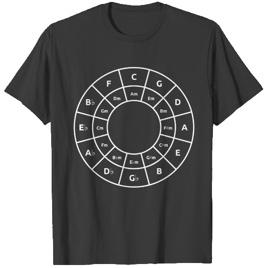 Circle Of Fifths - White Music Theory Graphic T-shirt