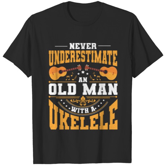 Discover The Old Man With A Ukelele Player Guitar String T-shirt