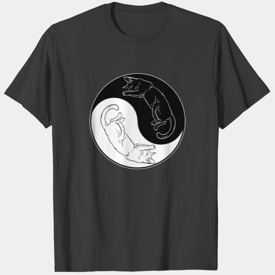 Kawaii Cat Ying Yang Design Cute Cat Lover T-shirt