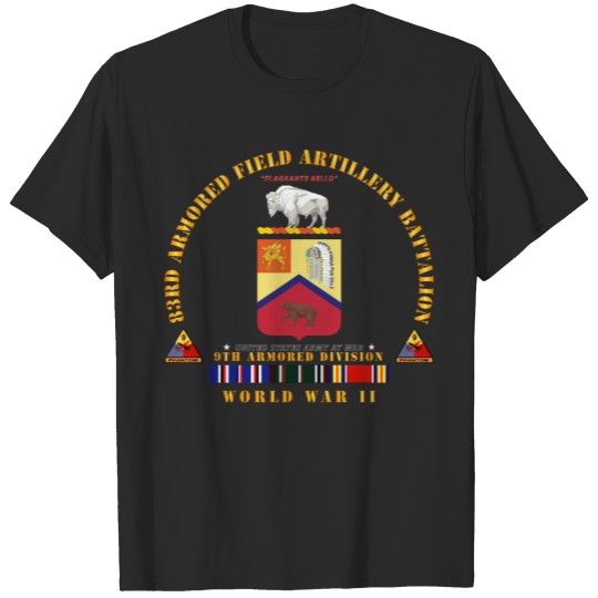 Army 83rd Armored FA Bn COA WWII EU SCV T-shirt