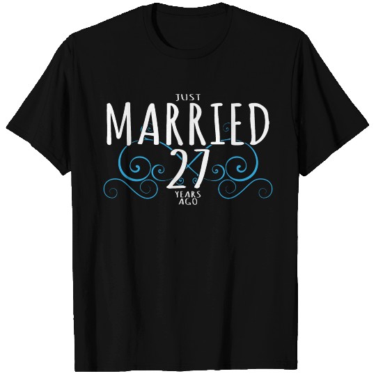27th Anniversary Couple Design Just Married 27 Yea T-shirt