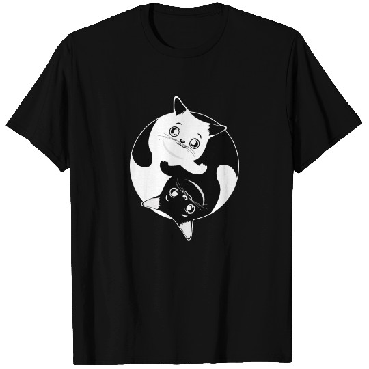 Kawaii Cat Ying Yang Design Cute Cat Lover T-shirt