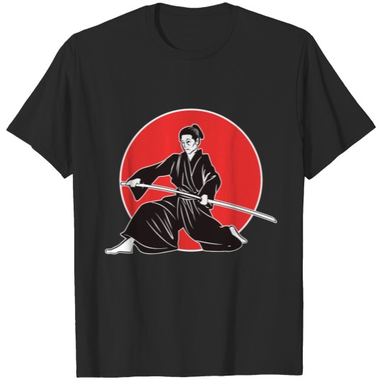 Samurai Japan Katana Red Sun T-shirt