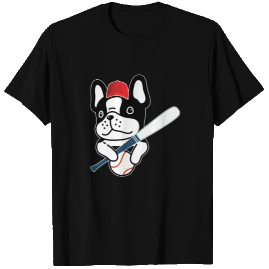 Dog With Bat Ball Softball Baseball Catcher T-shirt