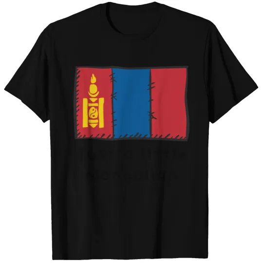 Just A Little Mongolian Funny Cute Mongolia Flag T-shirt