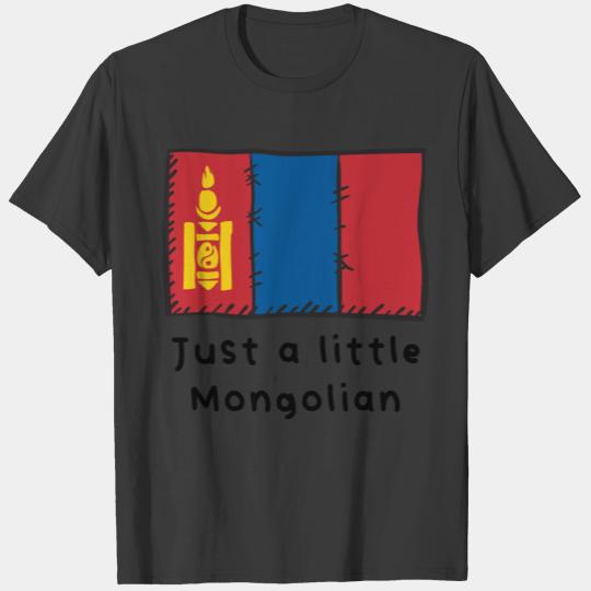 Just A Little Mongolian Funny Cute Mongolia Flag T-shirt