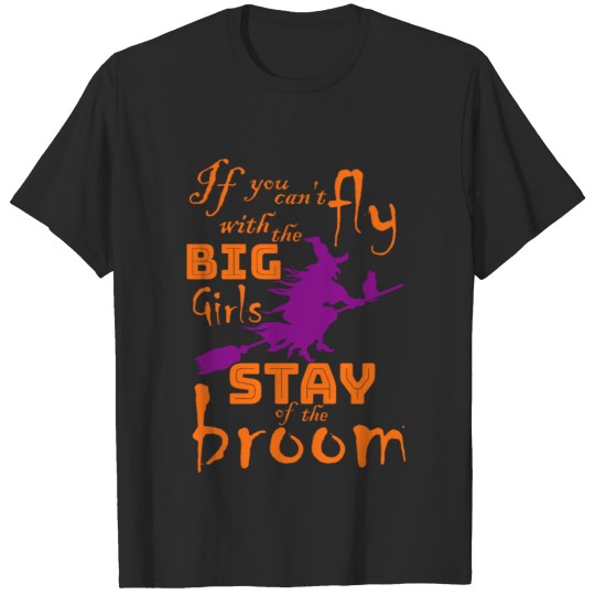 Discover Halloween vintage witch on broom #3 T-shirt
