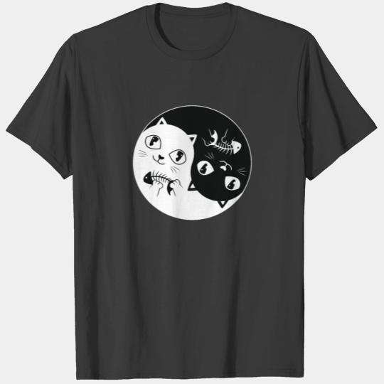 Kawaii Cat Ying Yang Funny Kitty Cute Cat Lover T-shirt