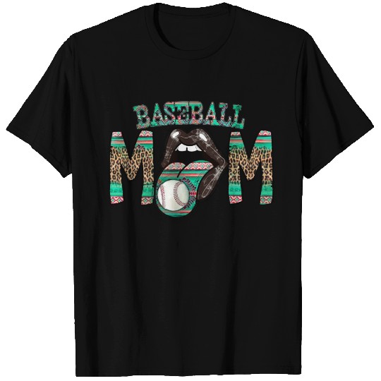 Baseball Mom Lips Baseball T-shirt