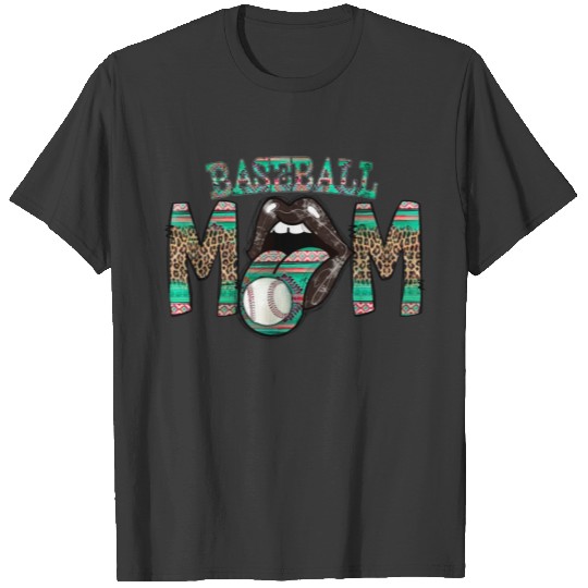 Baseball Mom Lips Baseball T-shirt