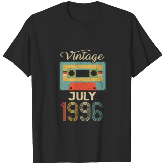 Discover Vintage July 1996 25th Birthday 25 Year Gift T-shirt