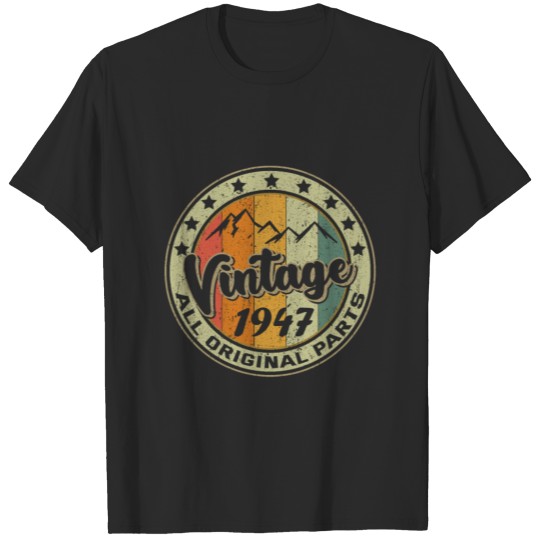 Discover Vintage 1947 Retro 74 Year Old Gift 74th Birthday T-shirt