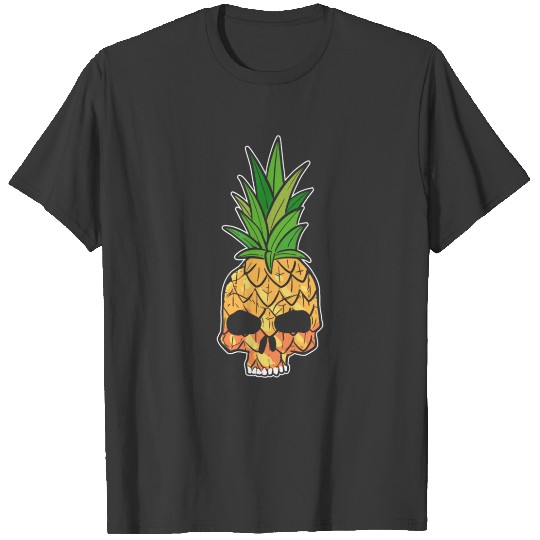 Summer Vacation Pineapple Skull Hawaiian For Men T-shirt