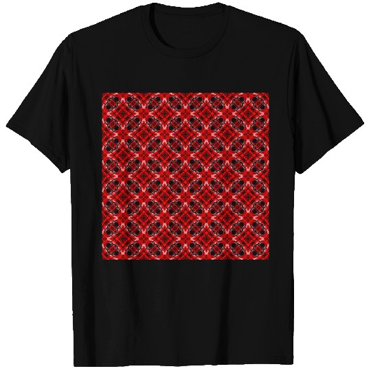 Trendy Red Black Abstract Pattern T-shirt