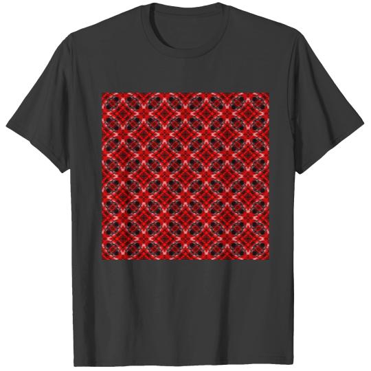 Trendy Red Black Abstract Pattern T-shirt
