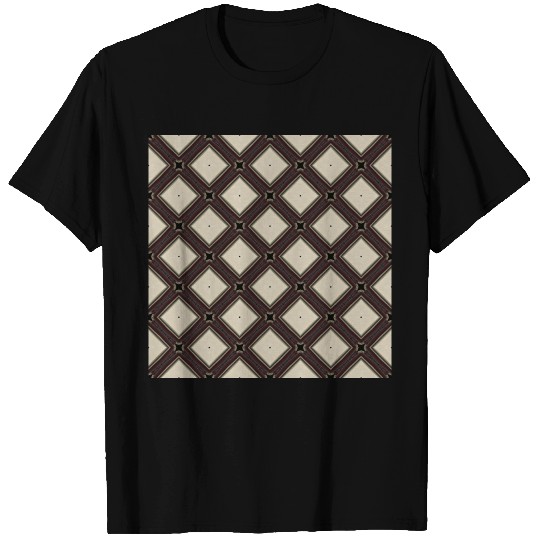 Trendy Cream Gray Abstract Pattern T-shirt